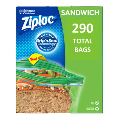 Pack x290 Unidades Bolsas de Plástico Reutilizables Ziploc | Envío gratis