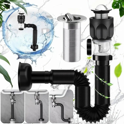 Cespol Con Sistema Anti Olores Y Botón Push Para Lavabo