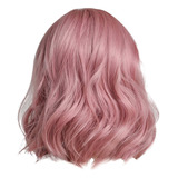 Peluca Pelo Rosa Fantasía Mujer Rizado