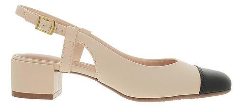 Scarpin Feminino Slingback Salto Bloco Baixo Confortável