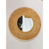 Espejo Importado Grande Bambú Mimbre Rattán Diseño Exclusivo