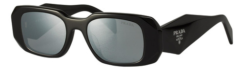 Prada Spr 17w 1ab-2b0 Symbole Rectangle Negro Plata Espejo