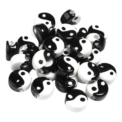 * 20 Cuentas De Porcelana Yin Yang, Tai Chi Ba Gua, 0,8 Cm