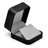 Joyeros - Woodten Black Pu Pendientes De Cuero Premium Caja