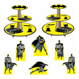 Kit Festa Batman Kit Com 2 Baleiros + 6 Totens De Mesa