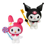 Set 2 Figuras Kuromi My Melody Sanrio Anime 25cm Muñecas