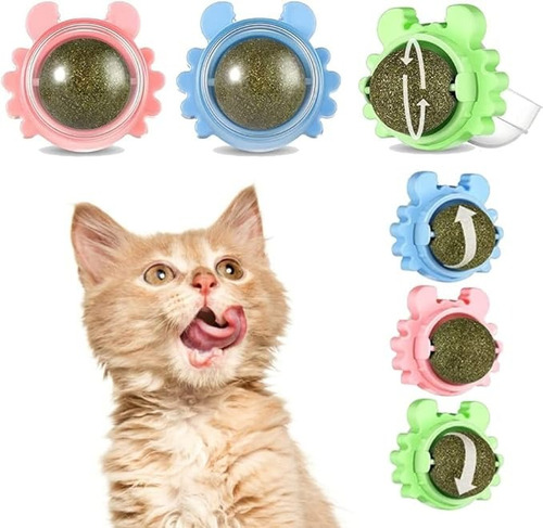 6pcs Catnip Ball Juguete Para Gatos Giratorio De 360 ° 