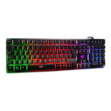 Teclado Gamer Luz Rgb Rainbow Membrana Usb Abnt2 Barato