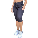 Kit 5 Calça Corsário Capri Feminina Cintura Alta Elastano