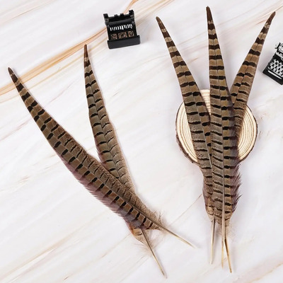 Plumas De Cola De Faisán Con Cuello Anular Para Mujer, Hal F