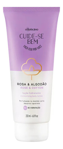  Loção Hidratante Desodorante Corporal 200ml Rosa & Algodão