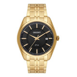 Relógio Orient Masculino Dourado Calendário Cor Do Fundo Preto