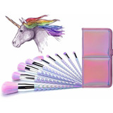 Unicornio De Cepillos Del Maquillaje 10pcs Con Cerdas D...