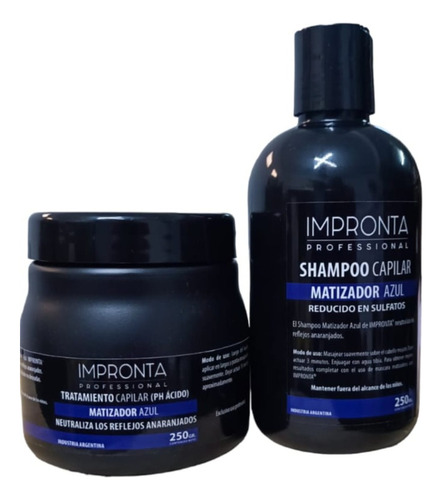 Combo Matizador Azul Impronta X 250ml