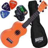 Kit Ukulele Soprano Mahalo Laranja Aquila Rainbow Mr1or