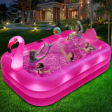 Piscina Inflable Con Luces Y Flamingo Solar 2024, Grande Par