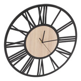 Reloj De Pared Grande Con Diseño Único De Vetas De Madera, C