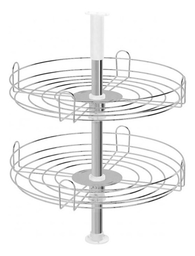 Conjunto De 02 Cestos Giratórios 500mm P/ Cozinha - Cromado