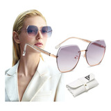 Lentes De Sol Mujer Dama Moda Retro Protección Diseño Gafas Polarizado Uv400 Economicos Varilla Grande Rosado Foospase