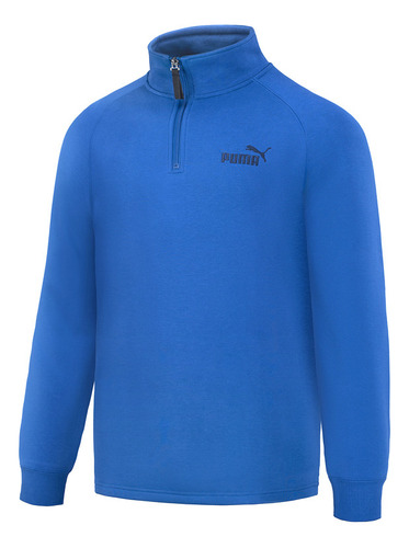 Poleron Puma Half Zip Raglan Azul Hombre