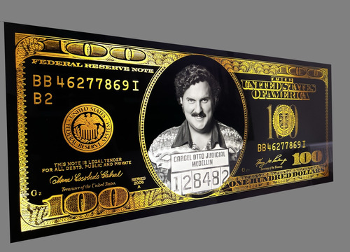 Cuadro Moderno En Tela Canvas Dólar Pablo Escobar 50x110cms 