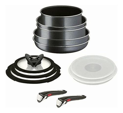 T-fal Batería De Cocina De 12 Piezas Ingenio Xl Force Negra