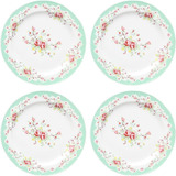 Gracie China By Coastline Imports Green Vintage Rose Porcela