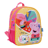 Mochila Wabro Peppa Pig Corazón Espalda Escolar Jardín 12 In