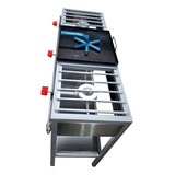 Plancha Comal 40x40 Y Parrilla 2 Quemadores