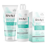 Kit Hidratante Cuidado Facial Acne Oleosas 3 Produtos Raavi