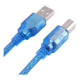 Cable Para Impresora 5 Metros Azul Transparente