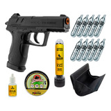 Pistola Semiautomática Co2 C15 Blowback 4.5mm + Kit Tiros