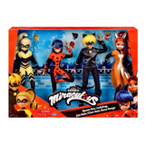 Set De 4 Muñecas Ladybug Miraculous Alto Detalle Articuladas