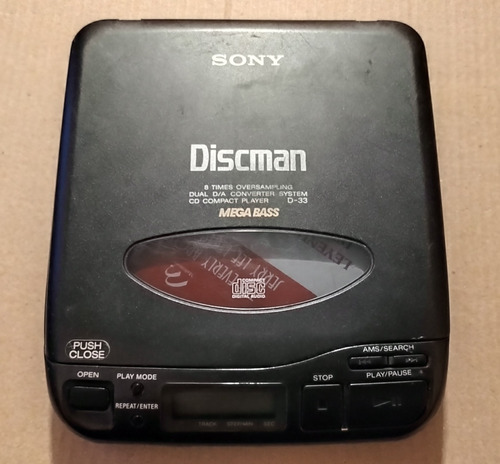 Discman Sony D-33 Cd Walkman Audio Vintage 