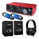 Placa Focusrite Scarlet2i2 + Monitores Adam + Auric Shure Cu