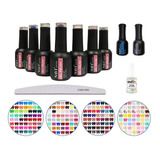 Kit Inicial X10u Insumos Esmaltes Semipermanentes Base Top !