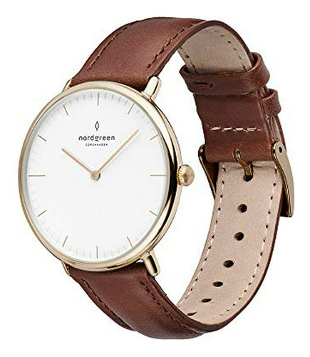 Nordgreen Native Scandinavian Reloj Analógico Unisex Dorado 