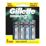 Carga Gillette Mach3 Com 8 Unidades