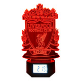 Lámpara Led Ilusión 3d Reloj Alarma Liverpool Football Club