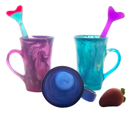 Juego Pocillo Mug + Mezclador En Resina Cavernarium® 400ml