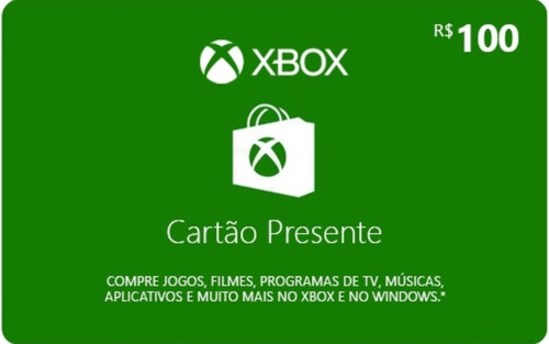 Cartão Digital Xbox Live Credits R$ 100