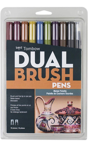 Marcadores Colores Marrones Punta 10pz Tombow Dual Brush