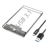 Cofre Case Para Disco Duro Usb C 3.1 Hdd Sdd Sata 2.5 Extern