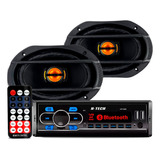 Kit Som Radio Mp3 Bluetooth + 2 Alto Falante Jbflex 6x9 110w