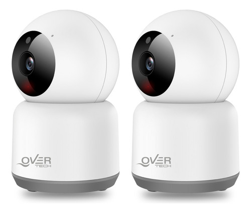 Kit X2 Camara De Seguridad Overtech Wifi Ov-58ip Full Hd 3mp 3x Color Blanco