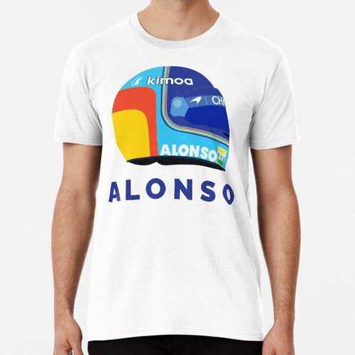 Remera Fernando Alonso 2018 Casco (visera Azul) Algodon Prem