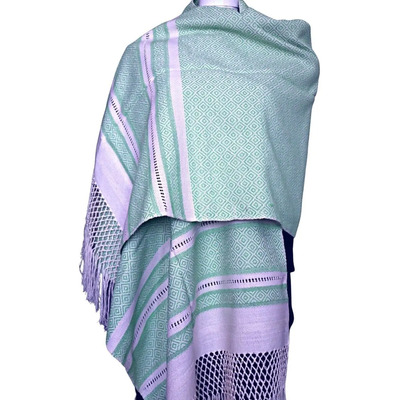 Rebozo Chal\u002Fchalina Hecho A Mano 100% Algodón Dif. Colores Color Verde Esmeralda | Envío gratis
