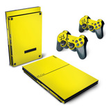 Skin Para Ps2 Slim Adesivo - Amarelo