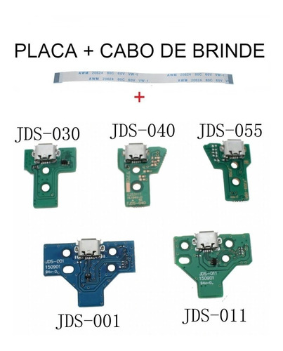 Placa Usb Controle Ps4/pro Jds + Cabo Flat (brinde)