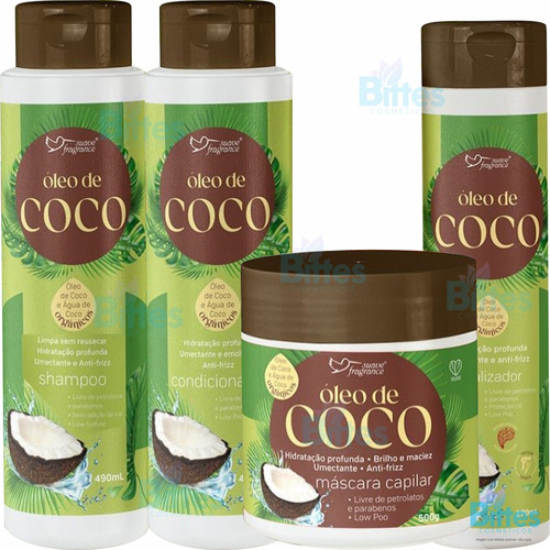 5 Kit Capilar Óleo De Coco Suave Fragrance Elements Atacado